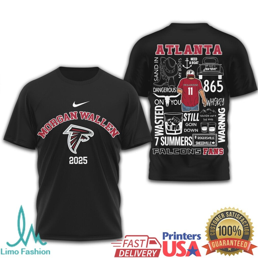 Morgan Wallen Atlanta Falcons 2025 Tour T Shirt Atlanta Country Concert Apparel - Limotees LLC