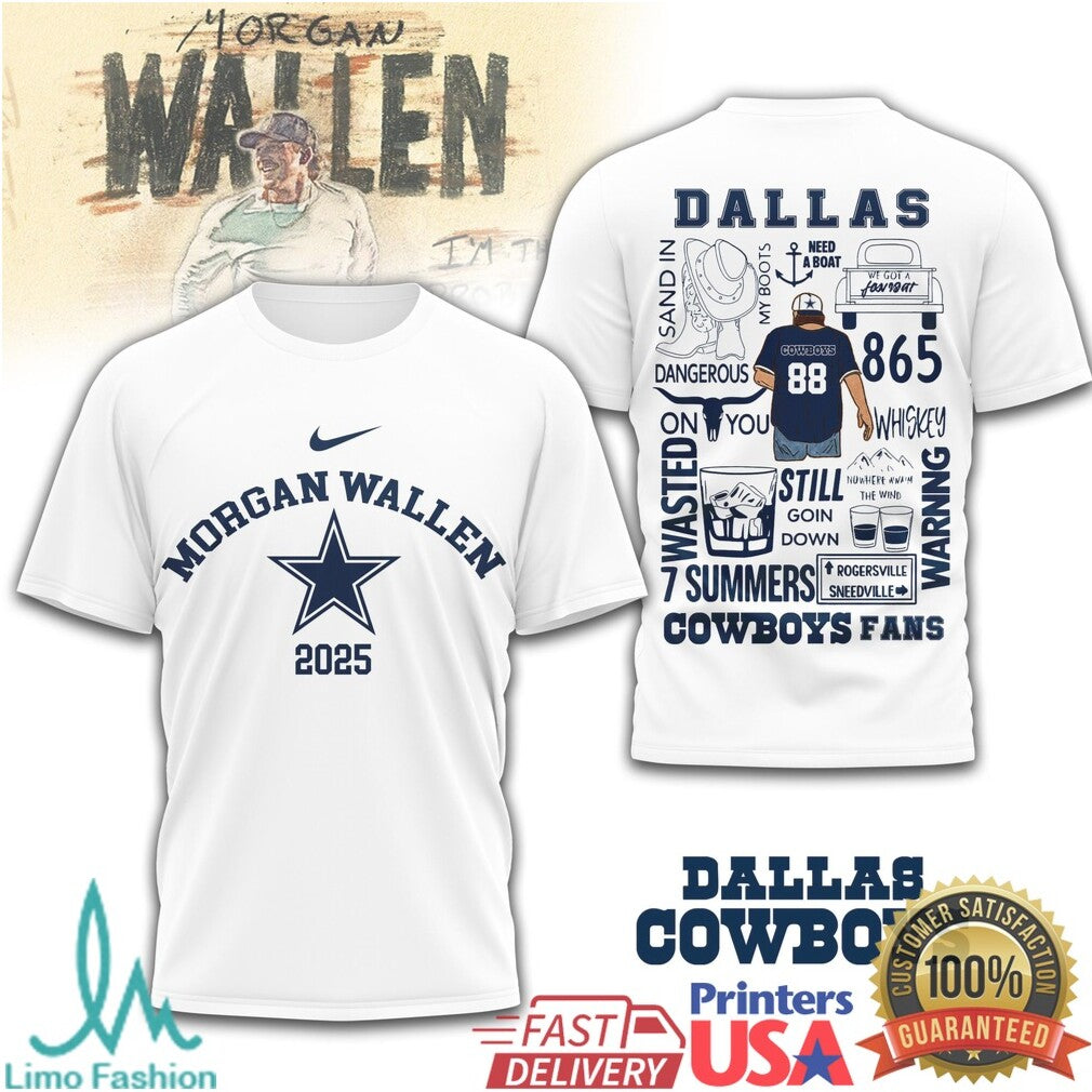 Morgan Wallen Dallas Cowboys 2025 Country Music Fan T Shirt - Limotees LLC