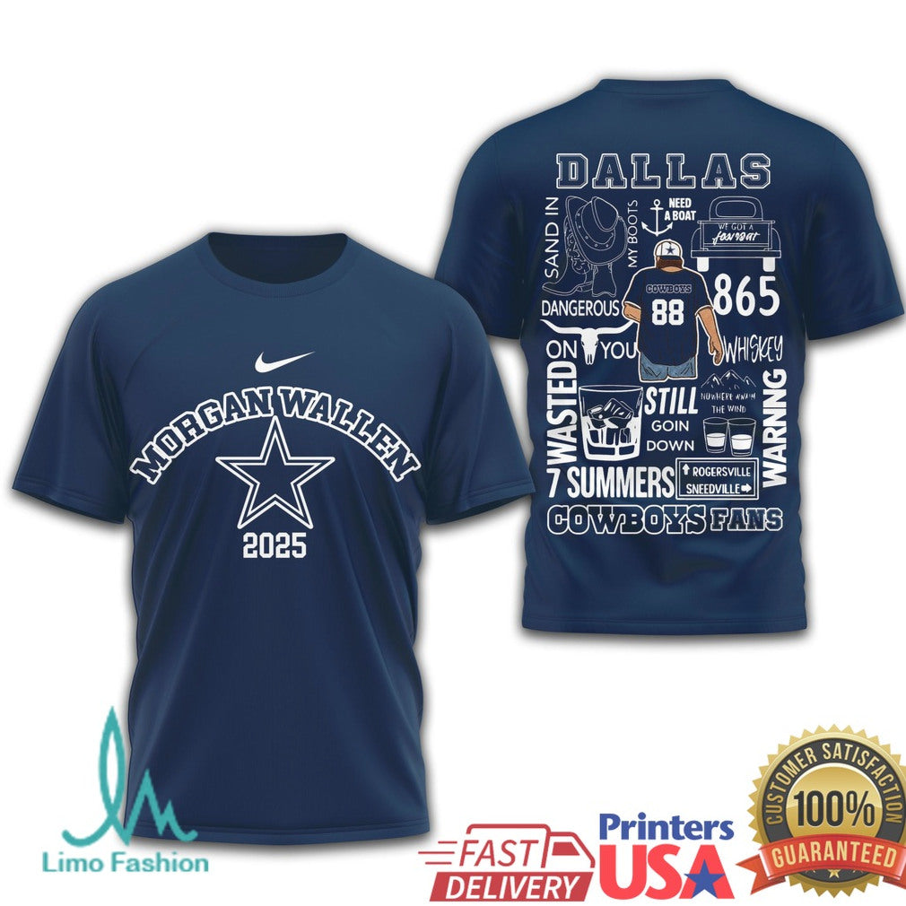 Morgan Wallen Dallas Cowboys 2025 Country Music Fan T Shirt - Limotees LLC