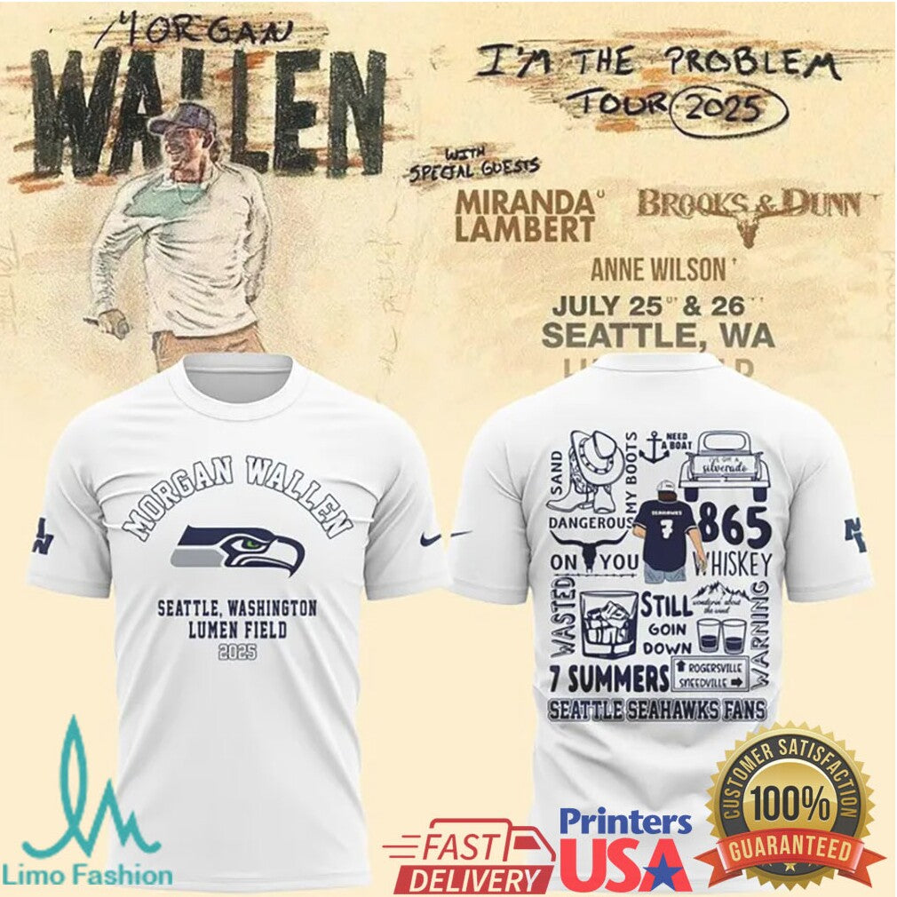 Morgan Wallen “I'm The Problem” Tour 2025 Seattle Lumen Field Fan T Shirt - Limotees LLC