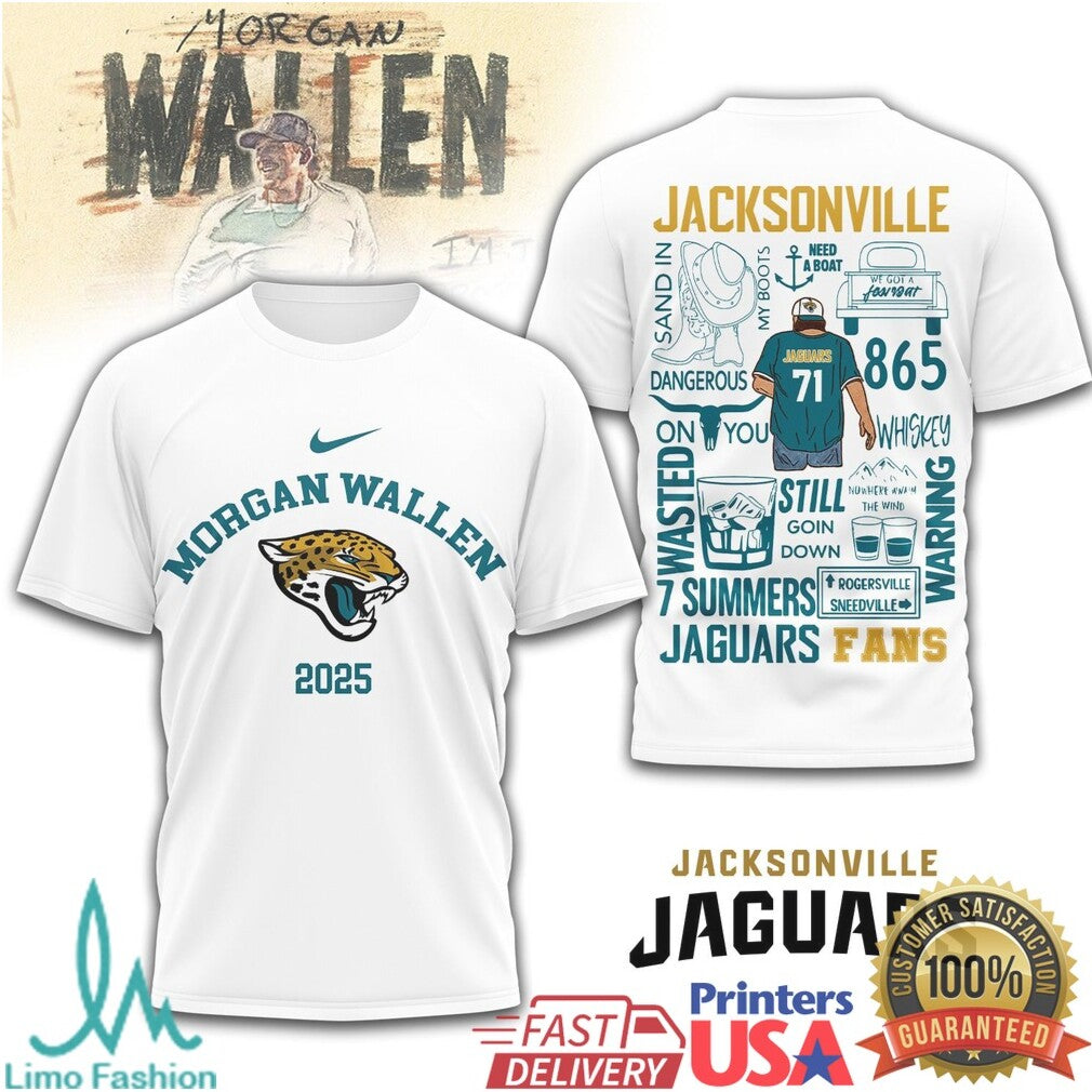 Morgan Wallen Jacksonville Jaguars 2025 Concert Tour Fan T Shirt - Limotees LLC