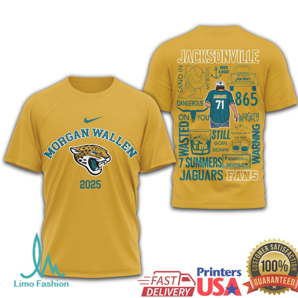 Morgan Wallen Jacksonville Jaguars 2025 Concert Tour Fan T Shirt - Limotees LLC