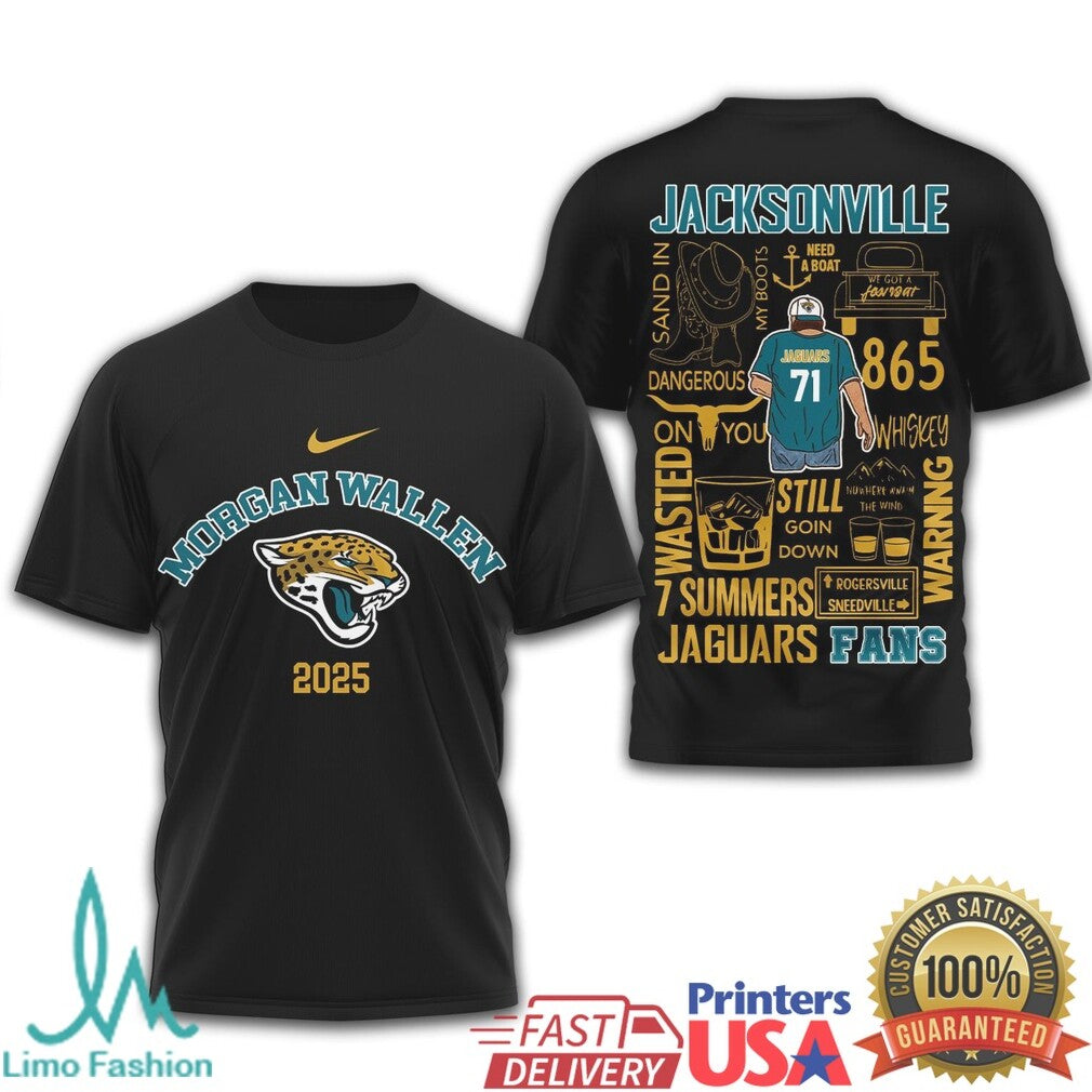 Morgan Wallen Jacksonville Jaguars 2025 Concert Tour Fan T Shirt - Limotees LLC