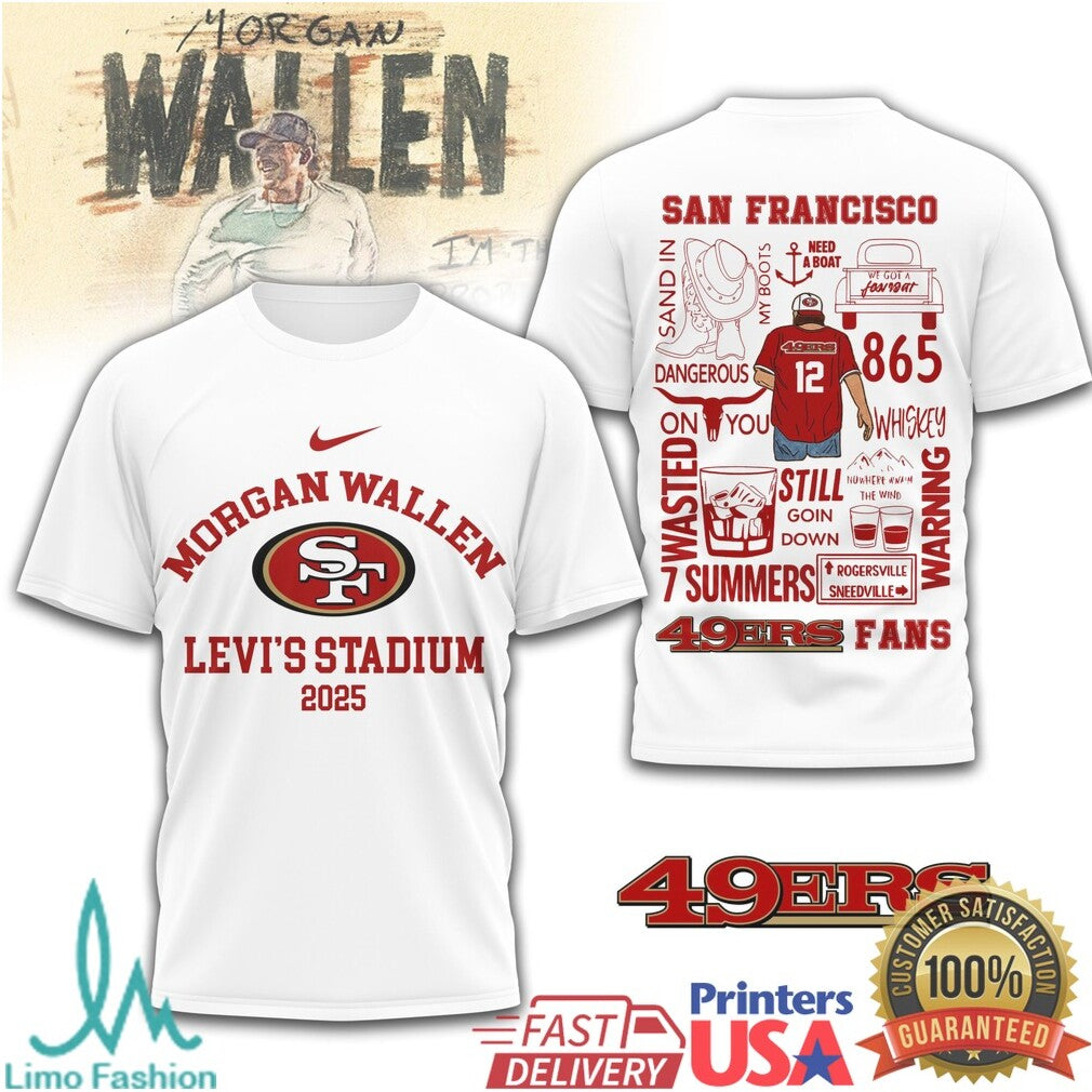 Morgan Wallen Levi's Stadium 2025 San Francisco 49ers Country Fan T Shirt - Limotees LLC
