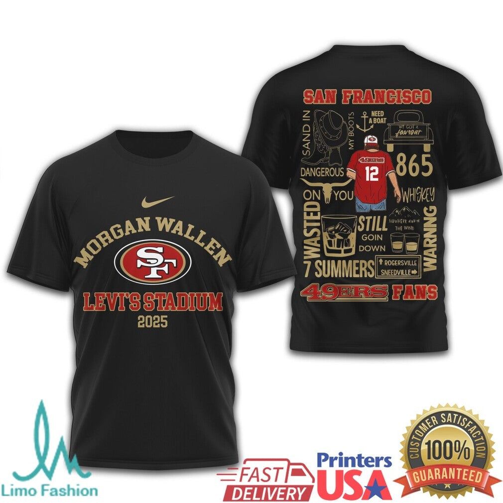 Morgan Wallen Levi's Stadium 2025 San Francisco 49ers Country Fan T Shirt - Limotees LLC