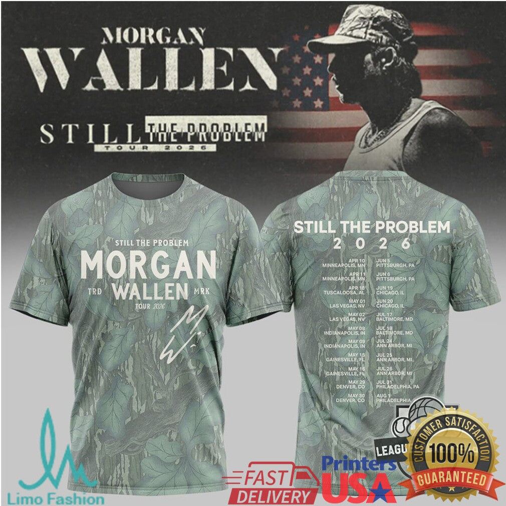 Morgan Wallen Still The Problem Tour 2026 Camo Leaves T Shirt - Limotees LLC