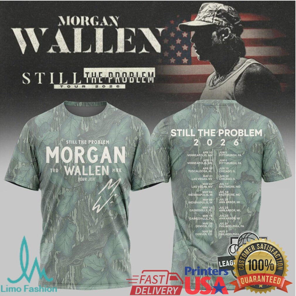 Morgan Wallen Still The Problem Tour 2026 Camo Leaves T Shirt - Limotees LLC
