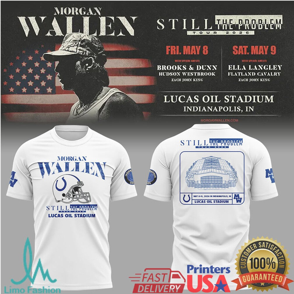 Morgan Wallen Still The Problem Tour 2026 Indianapolis Colts T Shirt - Limotees LLC