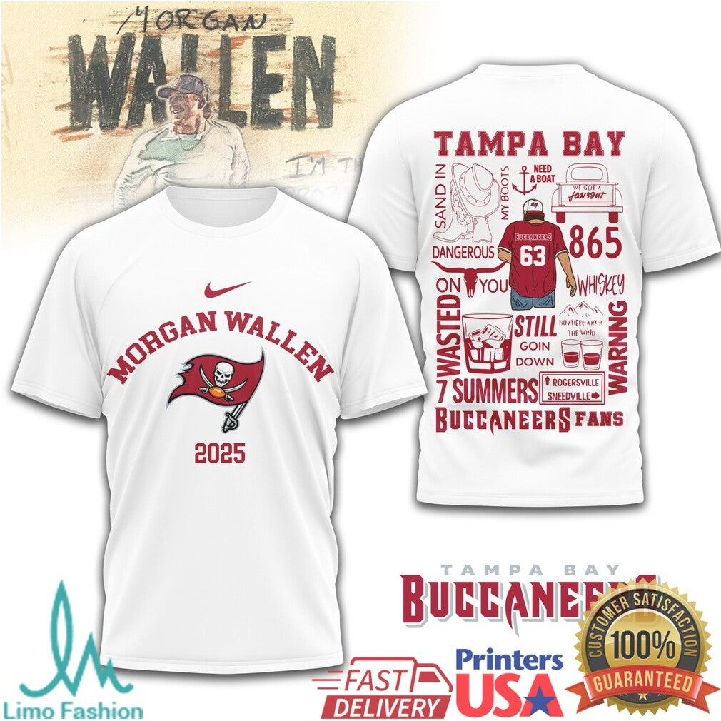 Morgan Wallen Tampa Bay Buccaneers 2025 T Shirt Bucs Country Music Fan Gear - Limotees LLC