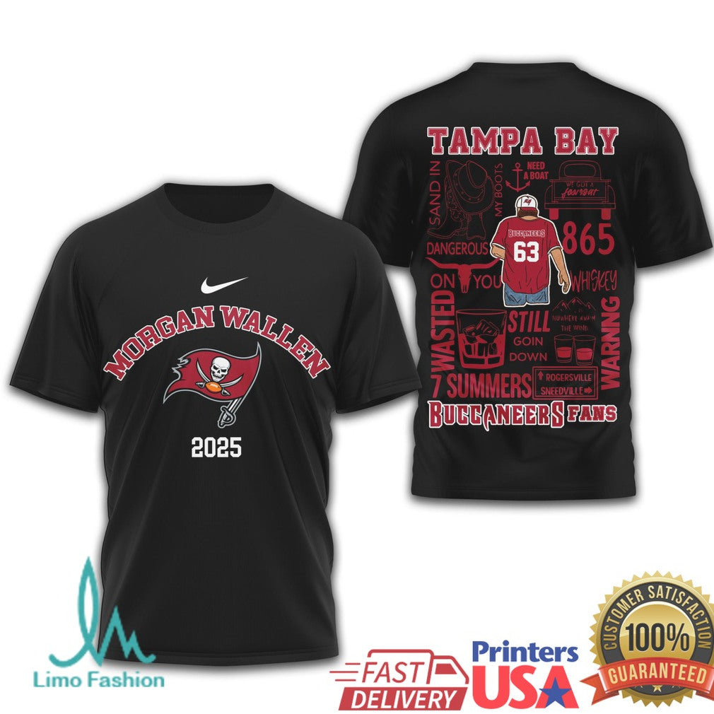 Morgan Wallen Tampa Bay Buccaneers 2025 T Shirt Bucs Country Music Fan Gear - Limotees LLC