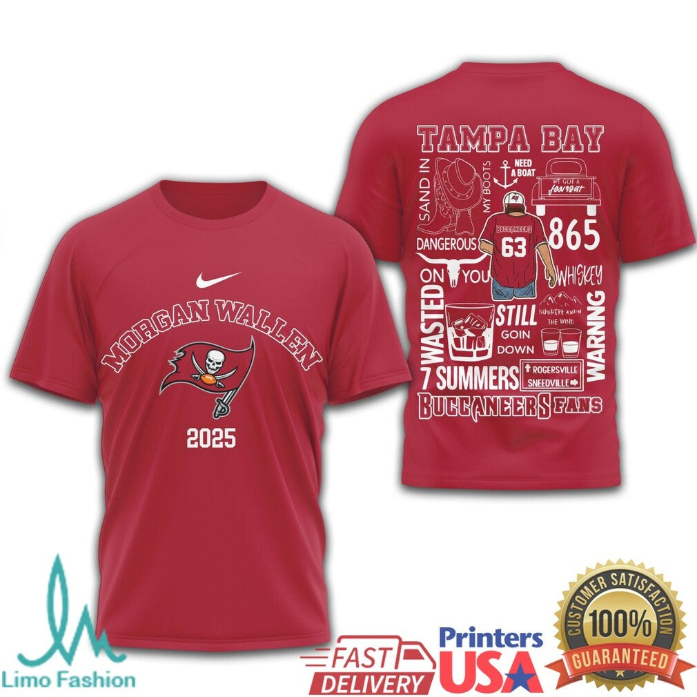 Morgan Wallen Tampa Bay Buccaneers 2025 T Shirt Bucs Country Music Fan Gear - Limotees LLC