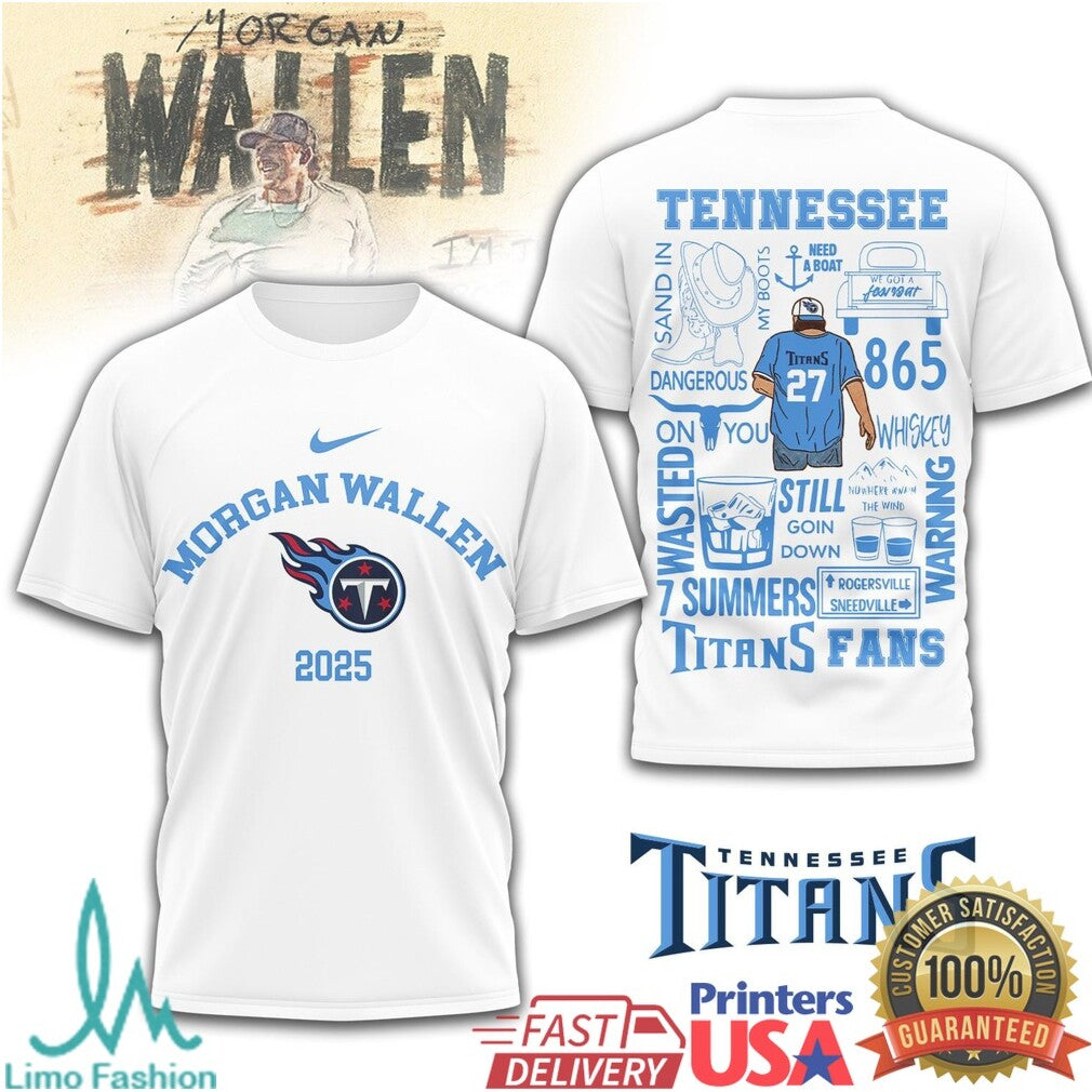 Morgan Wallen Tennessee Titans 2025 Country Fan Concert T Shirt
