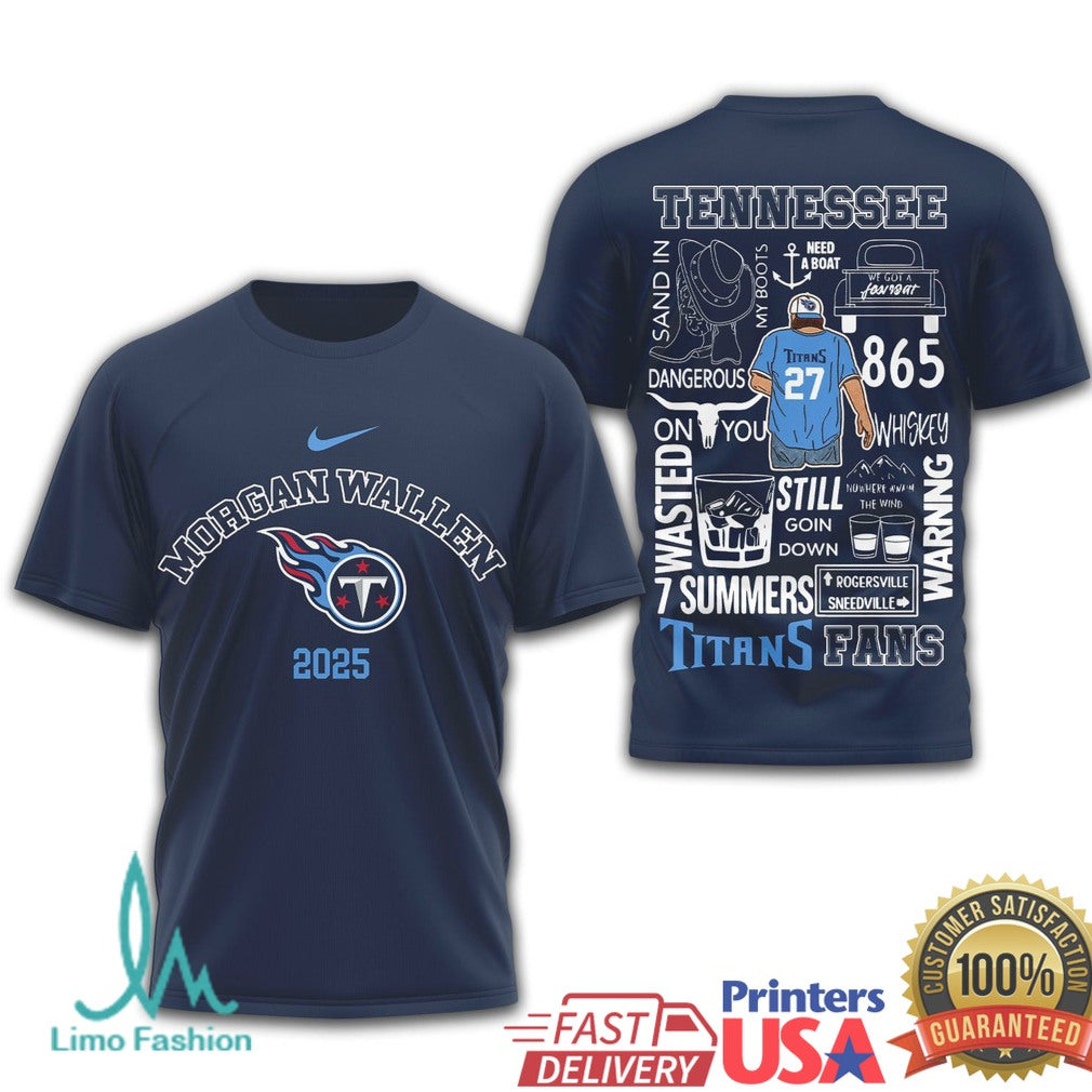 Morgan Wallen Tennessee Titans 2025 Country Fan Concert T Shirt
