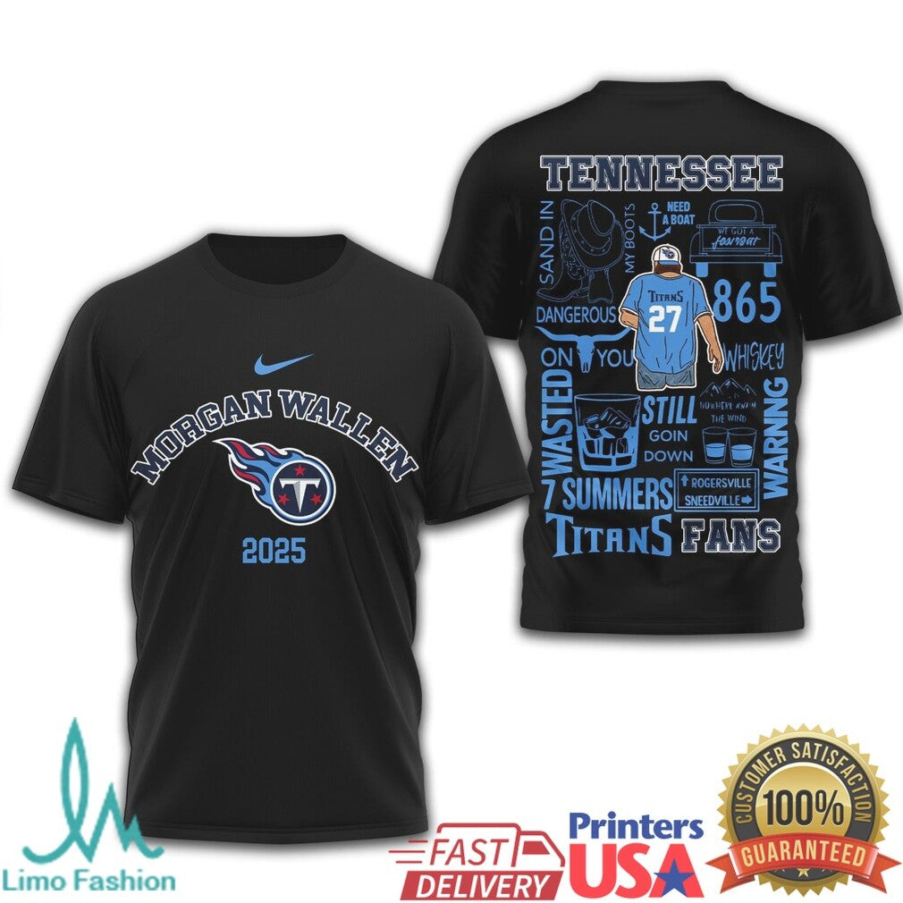 Morgan Wallen Tennessee Titans 2025 Country Fan Concert T Shirt