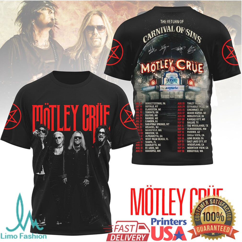 Mötley Crüe The Return of Carnival of Sins Tour T Shirt - Limotees LLC