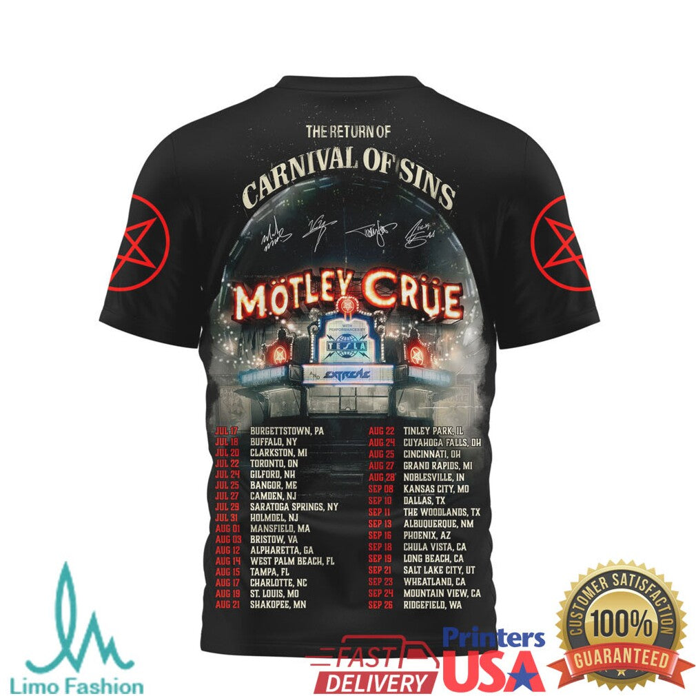 Mötley Crüe The Return of Carnival of Sins Tour T Shirt - Limotees LLC
