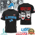 Mötley Crüe x Detroit Lions NFL Drama Masks Black T Shirt - Limotees LLC