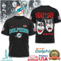 Mötley Crüe x Miami Dolphins NFL Drama Masks Black T Shirt - Limotees LLC