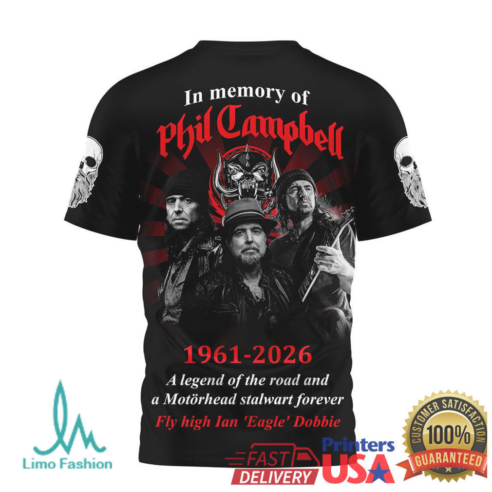 Motörhead In Memory of Phil Campbell 1961 2026 Tribute T Shirt - Limotees LLC