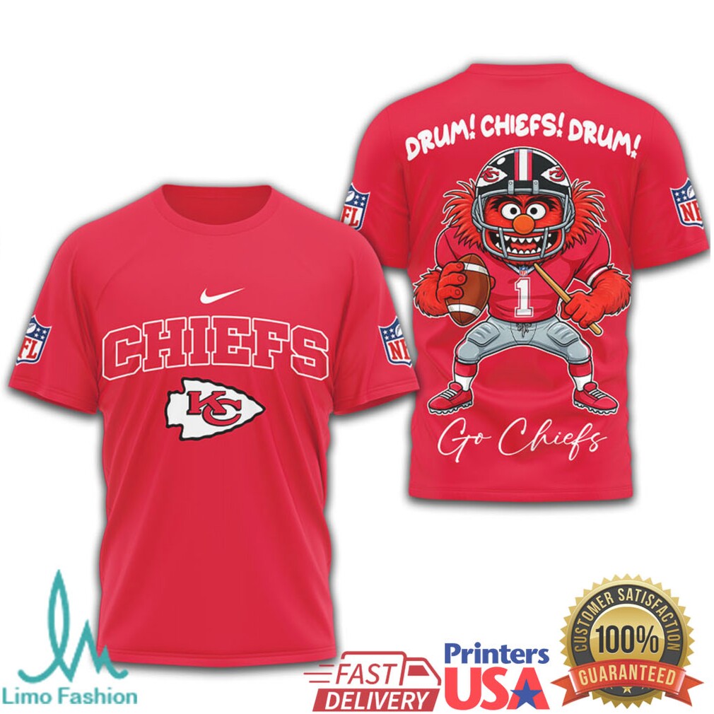 Muppets Animal Kansas City Chiefs Drum Chiefs Drum NFL T Shirt - Limotees LLC