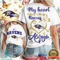 My Heart Belongs To The Baltimore Ravens Always Fan T Shirt - Limotees LLC