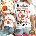 My Heart Belongs To The Cleveland Browns Always Fan T Shirt - Limotees LLC