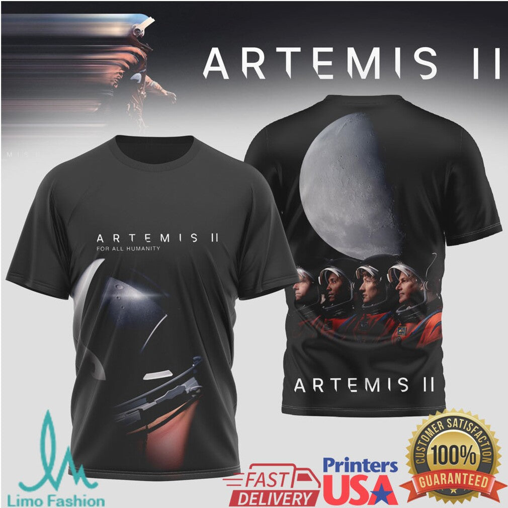 NASA Artemis II For All Humanity Moon Mission Astronaut Hoodie and Tee - Limotees LLC