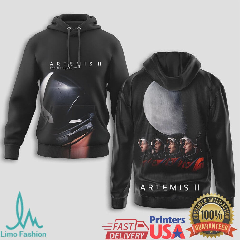 NASA Artemis II For All Humanity Moon Mission Astronaut Hoodie and Tee - Limotees LLC