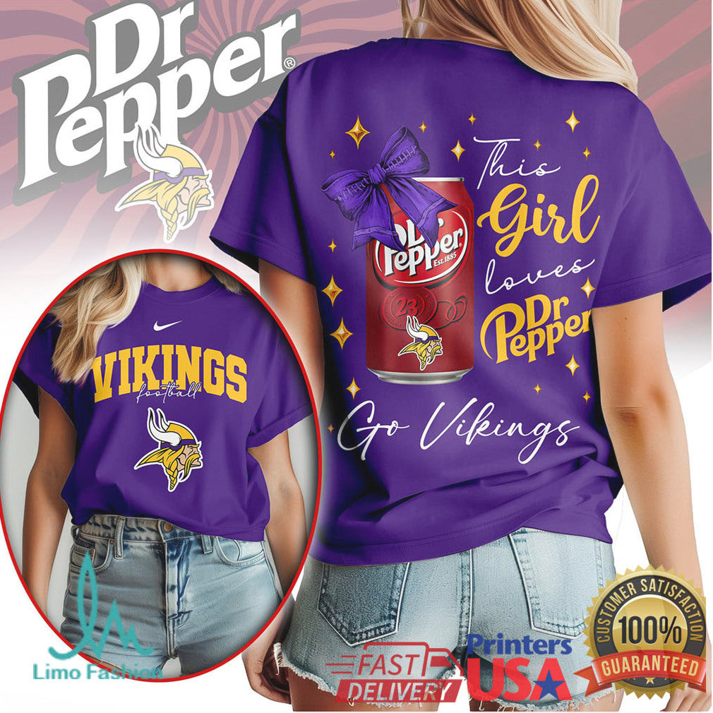 Minnesota Vikings Official NFL Dr Pepper Fan 3D Shirt - Limotees LLC