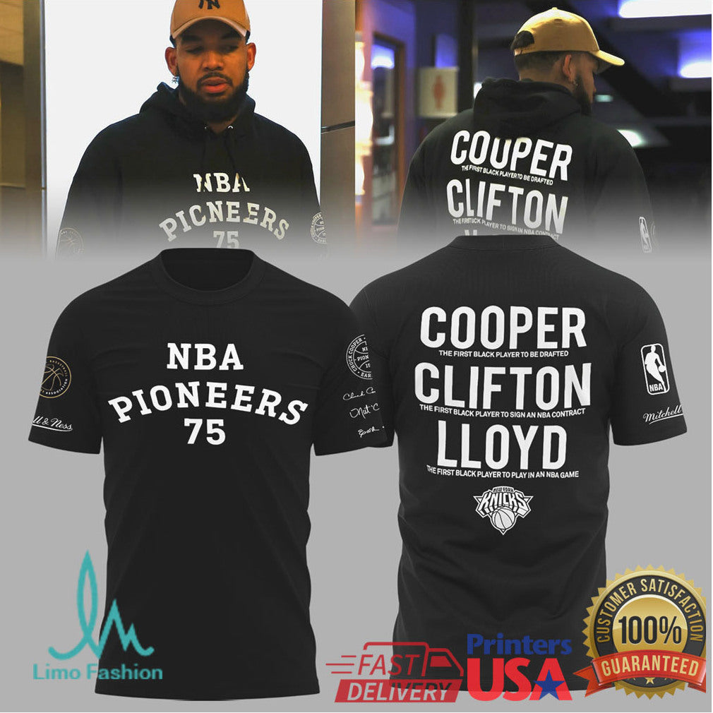 NBA Pioneers 75 Cooper Clifton Lloyd New York Knicks History Tribute T Shirt - Limotees LLC