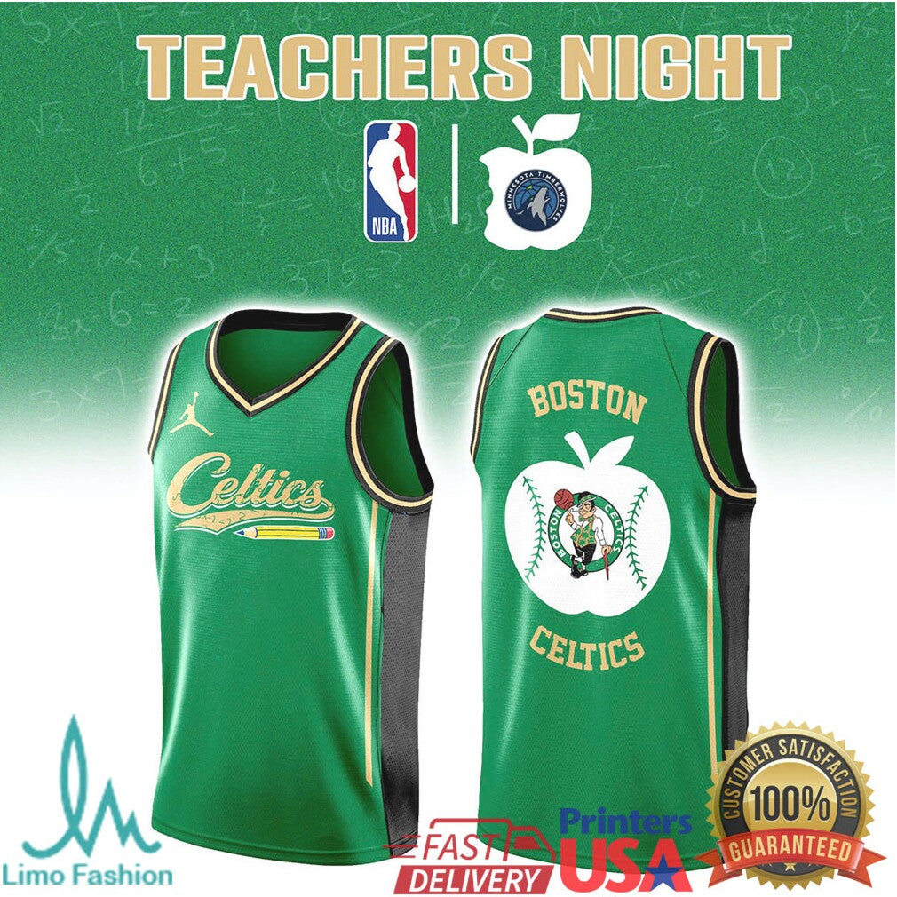 NBA Teachers Night Boston Celtics School Theme Jersey T Shirt - Limotees LLC