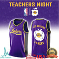 NBA Teachers Night Los Angeles Lakers Apple Pencil Graphic Apparel T Shirt - Limotees LLC
