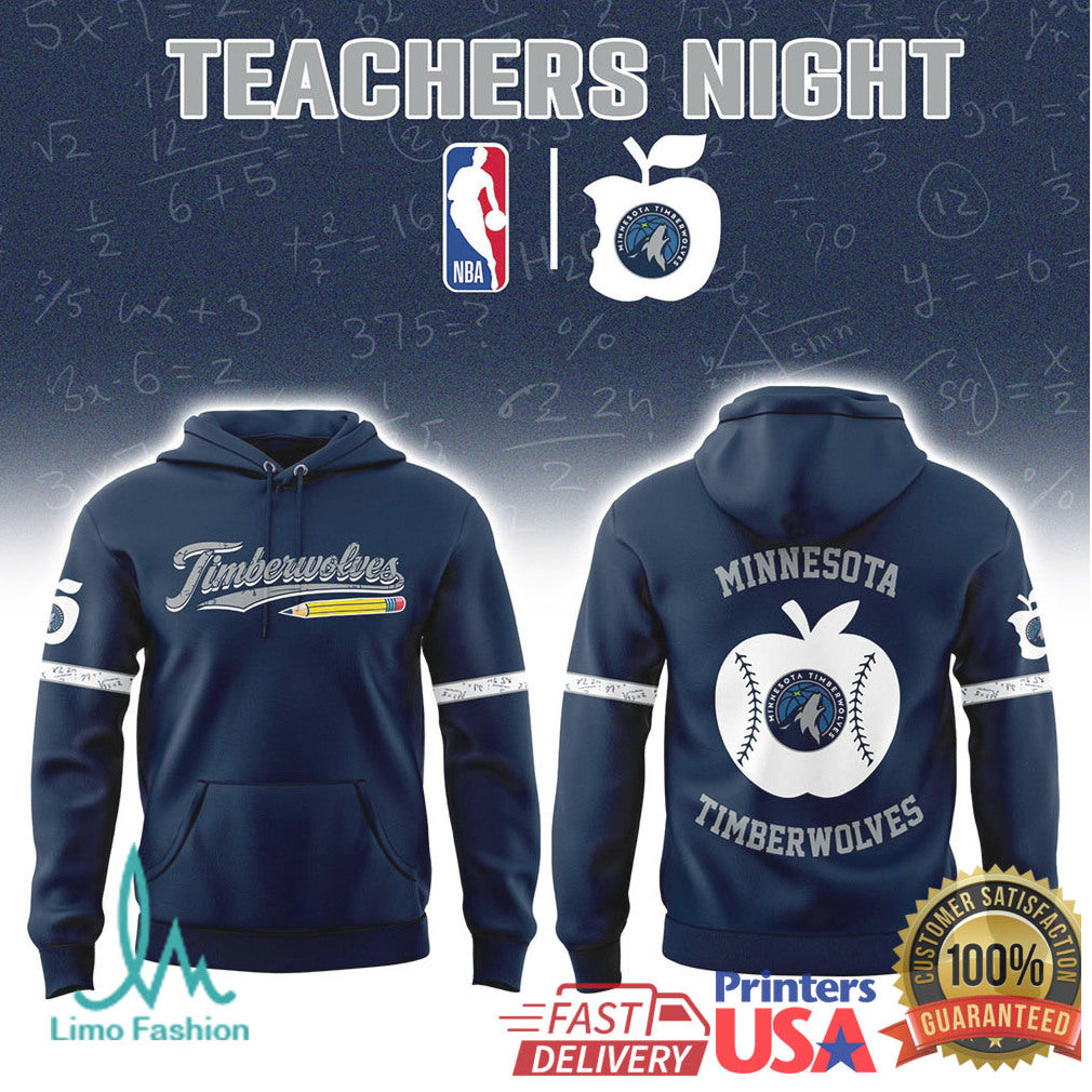 NBA Teachers Night Minnesota Timberwolves Apple Logo Teacher Gift T Shirt - Limotees LLC