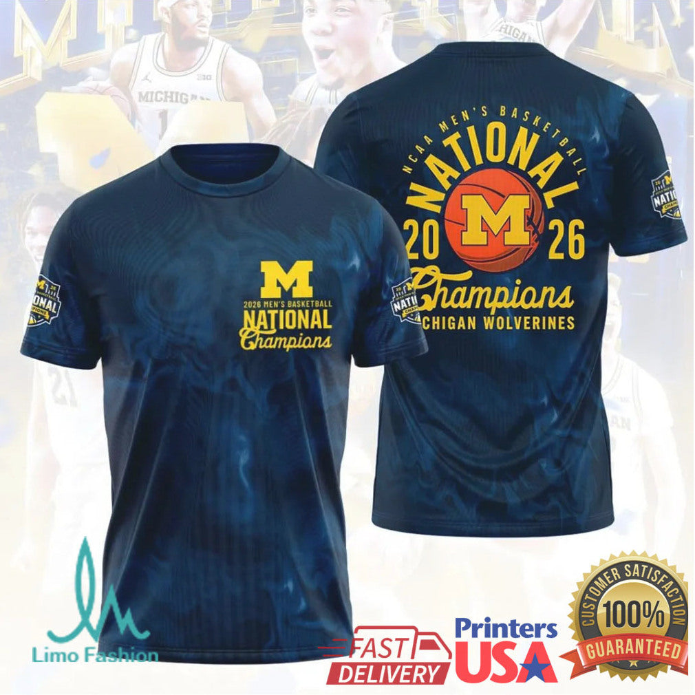 NCAA Michigan Wolverines 2026 Men's Basketball National Champions Fan Gear T Shirt