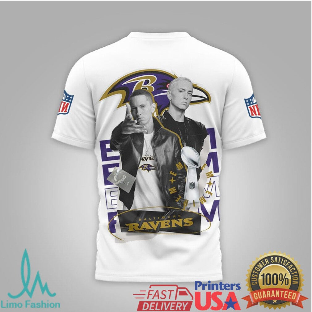 NFL Baltimore Ravens x Eminem Hip Hop Fan Gear T Shirt - Limotees LLC