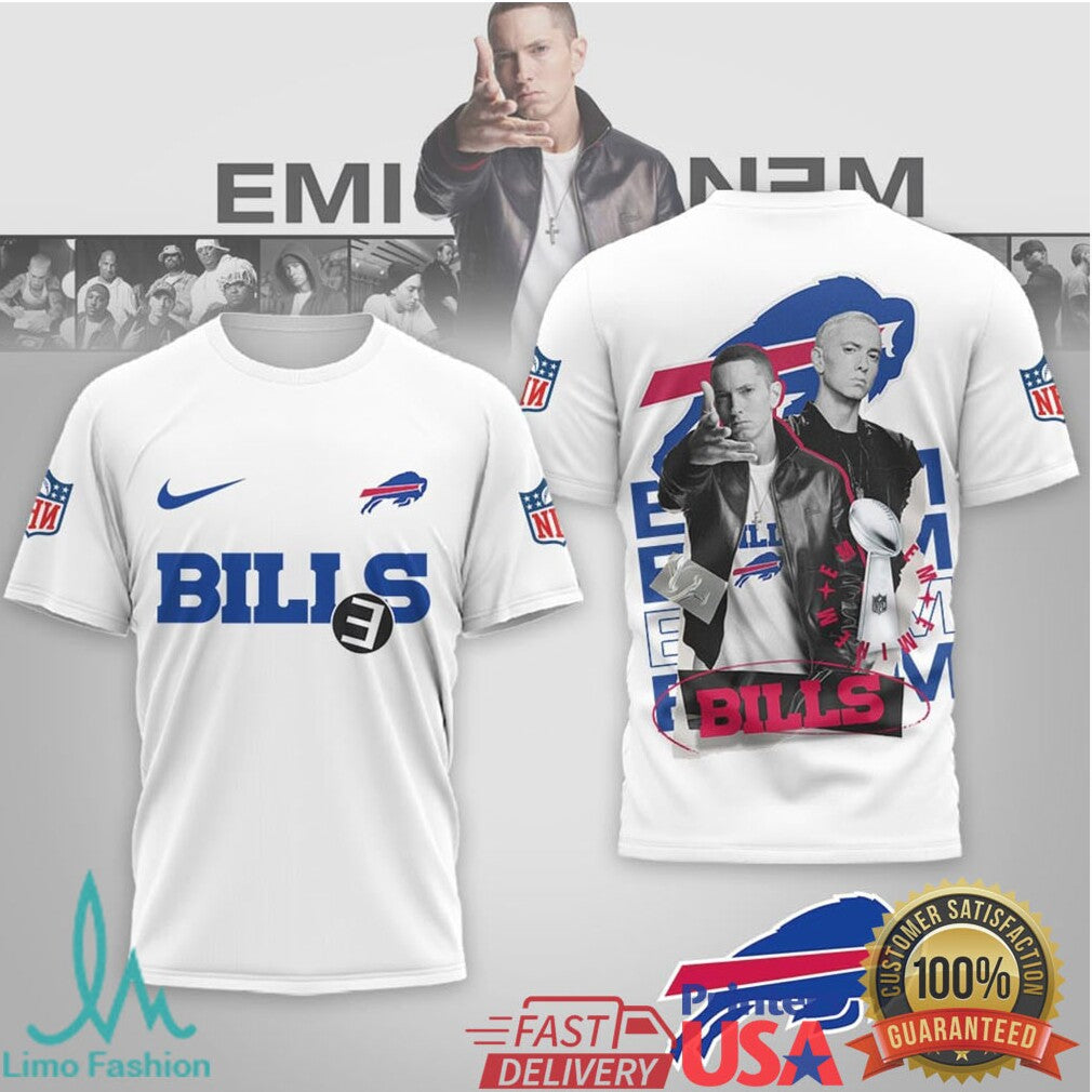 NFL Buffalo Bills x Eminem Slim Shady Rap Graphic T Shirt - Limotees LLC