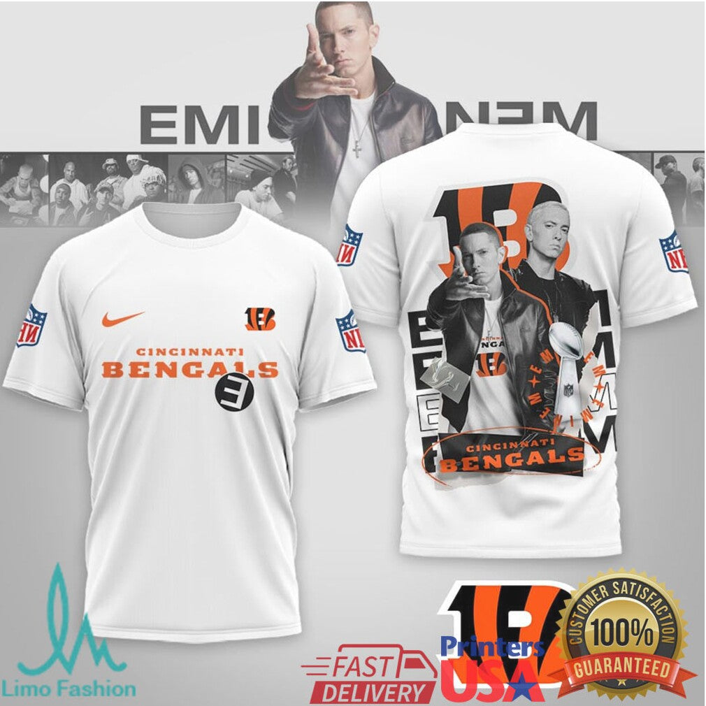 NFL Cincinnati Bengals x Eminem Slim Shady Logo Mashup T Shirt - Limotees LLC