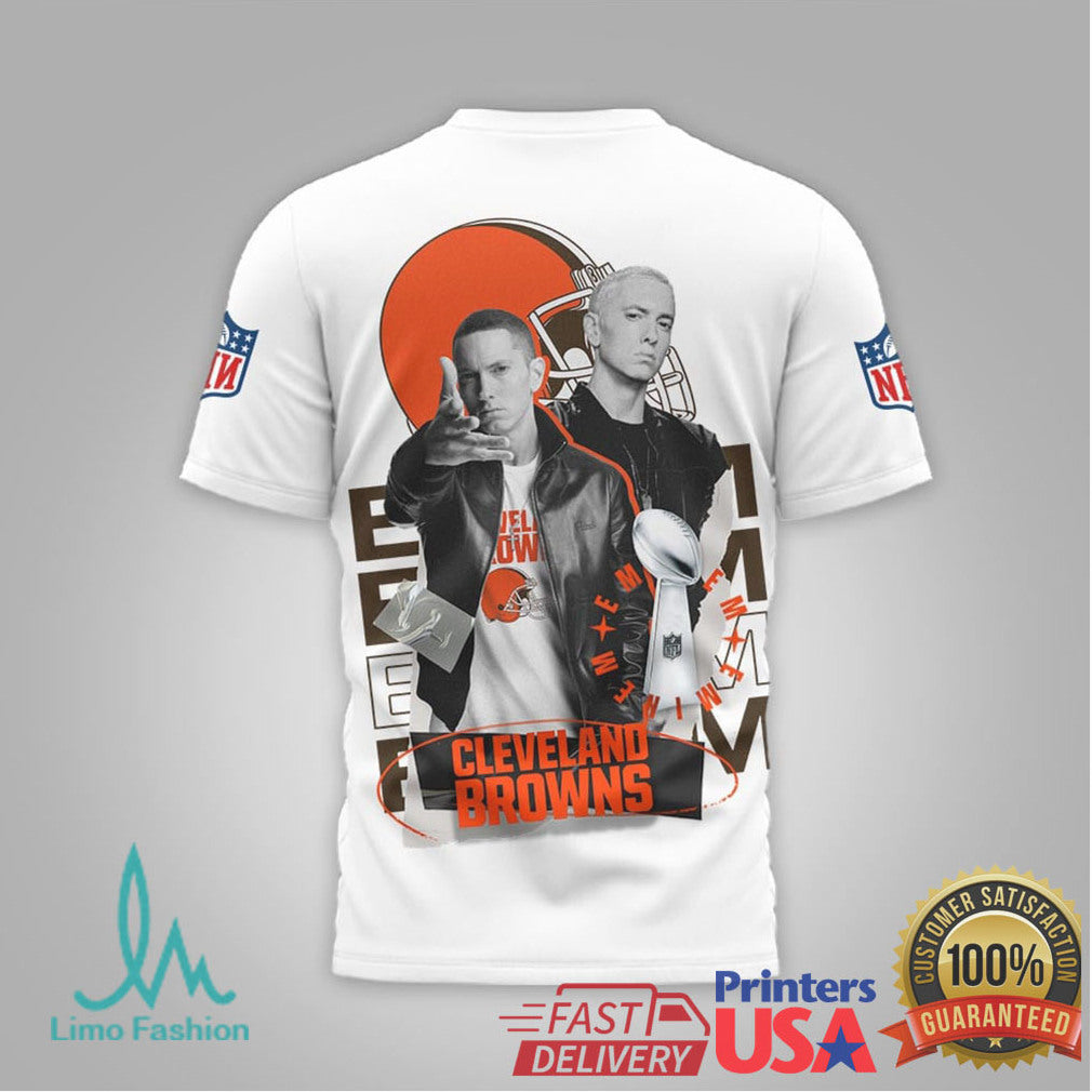 NFL Cleveland Browns x Eminem Rap Artist Tribute T Shirt - Limotees LLC