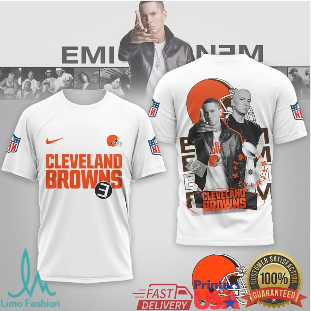 NFL Cleveland Browns x Eminem Rap Artist Tribute T Shirt - Limotees LLC