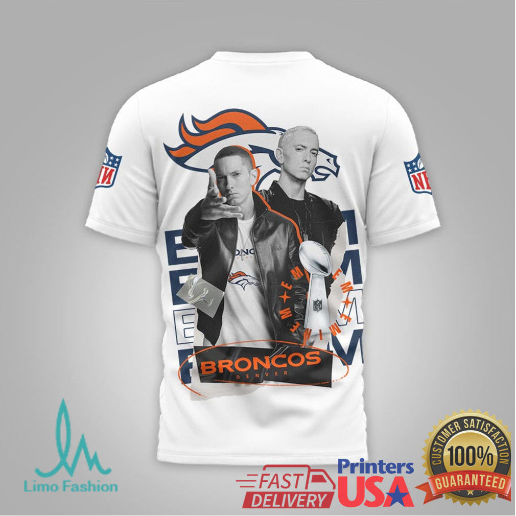 NFL Denver Broncos x Eminem Hip Hop Sports T Shirt