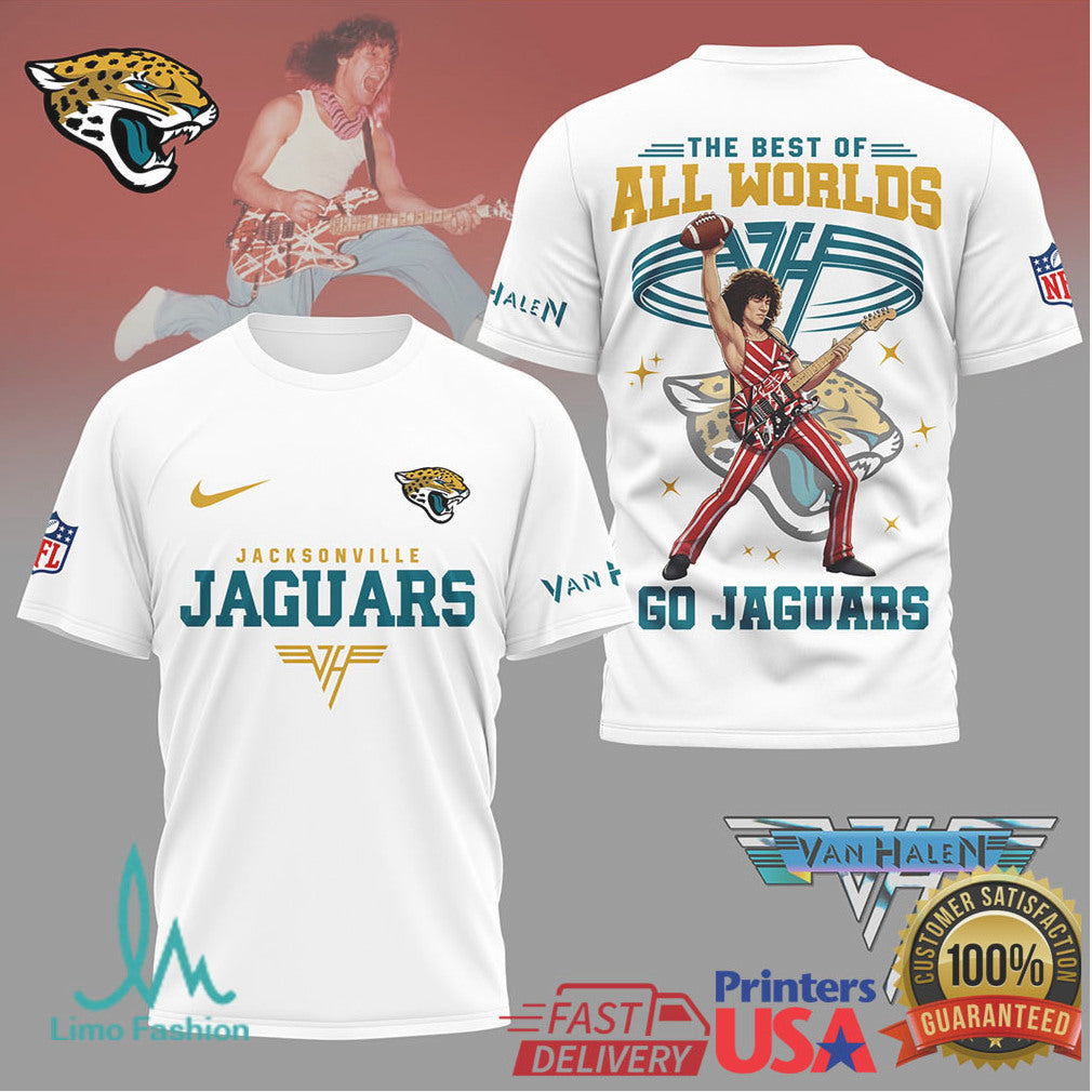 NFL Jacksonville Jaguars x Eddie Van Halen Best Of All Worlds Tribute T Shirt - Limotees LLC