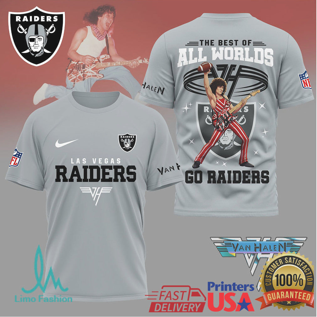 NFL Las Vegas Raiders x Eddie Van Halen Rock Graphic T Shirt - Limotees LLC