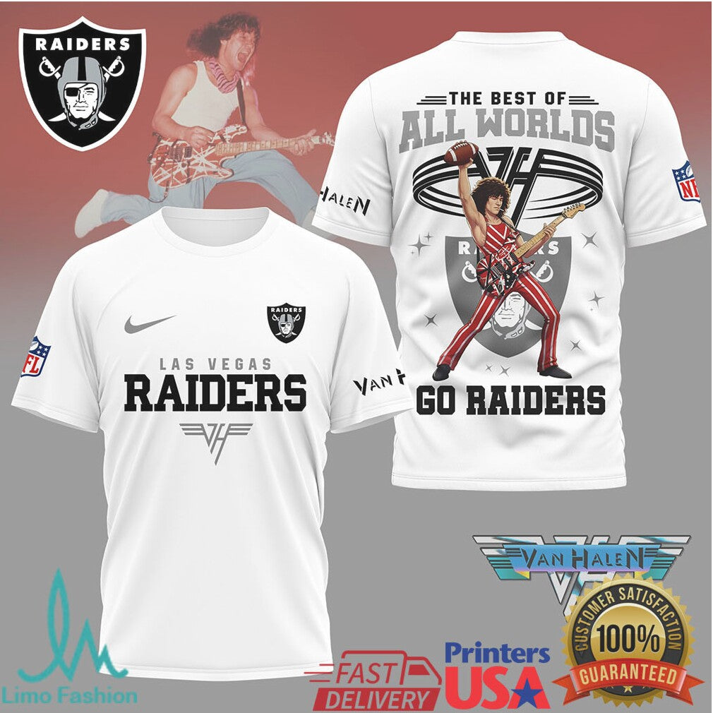 NFL Las Vegas Raiders x Eddie Van Halen Rock Graphic T Shirt - Limotees LLC