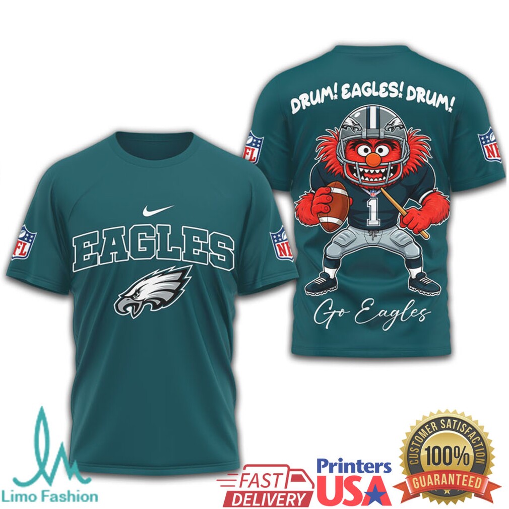 NFL Philadelphia Eagles Drum! Eagles! Drum! Animal Muppet T Shirt - Limotees LLC