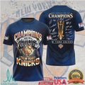 NY Knicks 2025 NBA Cup Champions Signature Series Navy Graphic T Shirt - Limotees LLC
