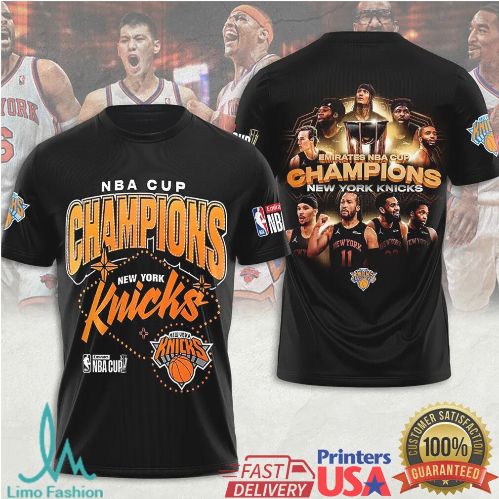 NY Knicks NBA Cup 2025 Champions Vintage Style Commemorative T Shirt - Limotees LLC