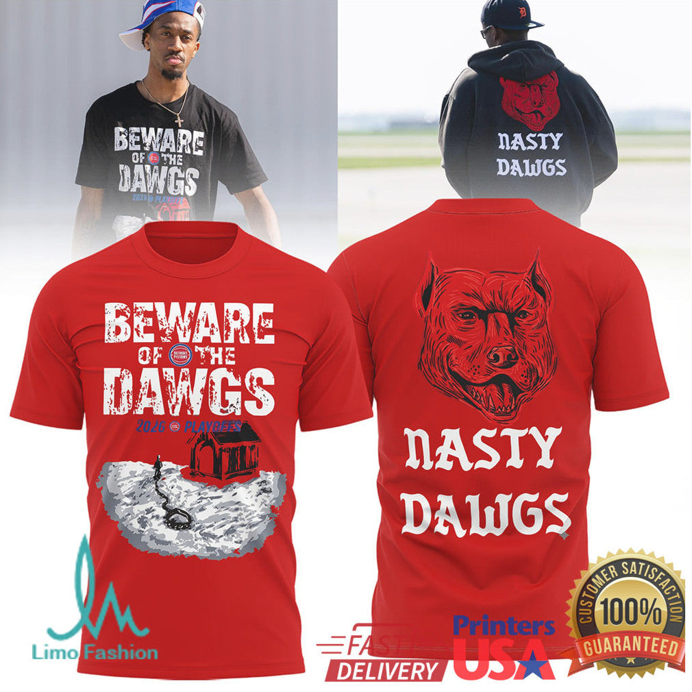 Nasty Dawgs Detroit Pistons Basketball Pitbull Graphic Streetwear T Shirt - Limotees LLC