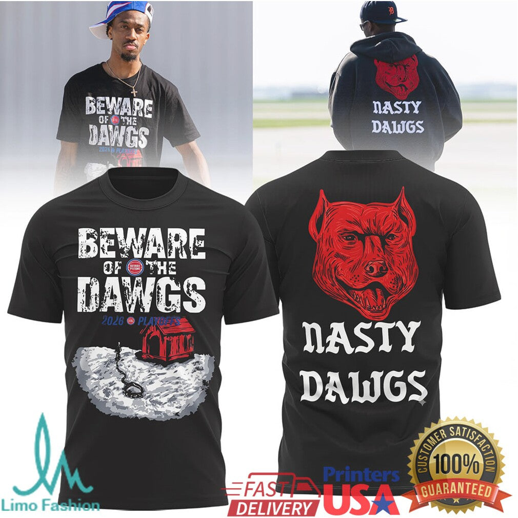 Nasty Dawgs Detroit Pistons Basketball Pitbull Graphic Streetwear T Shirt - Limotees LLC