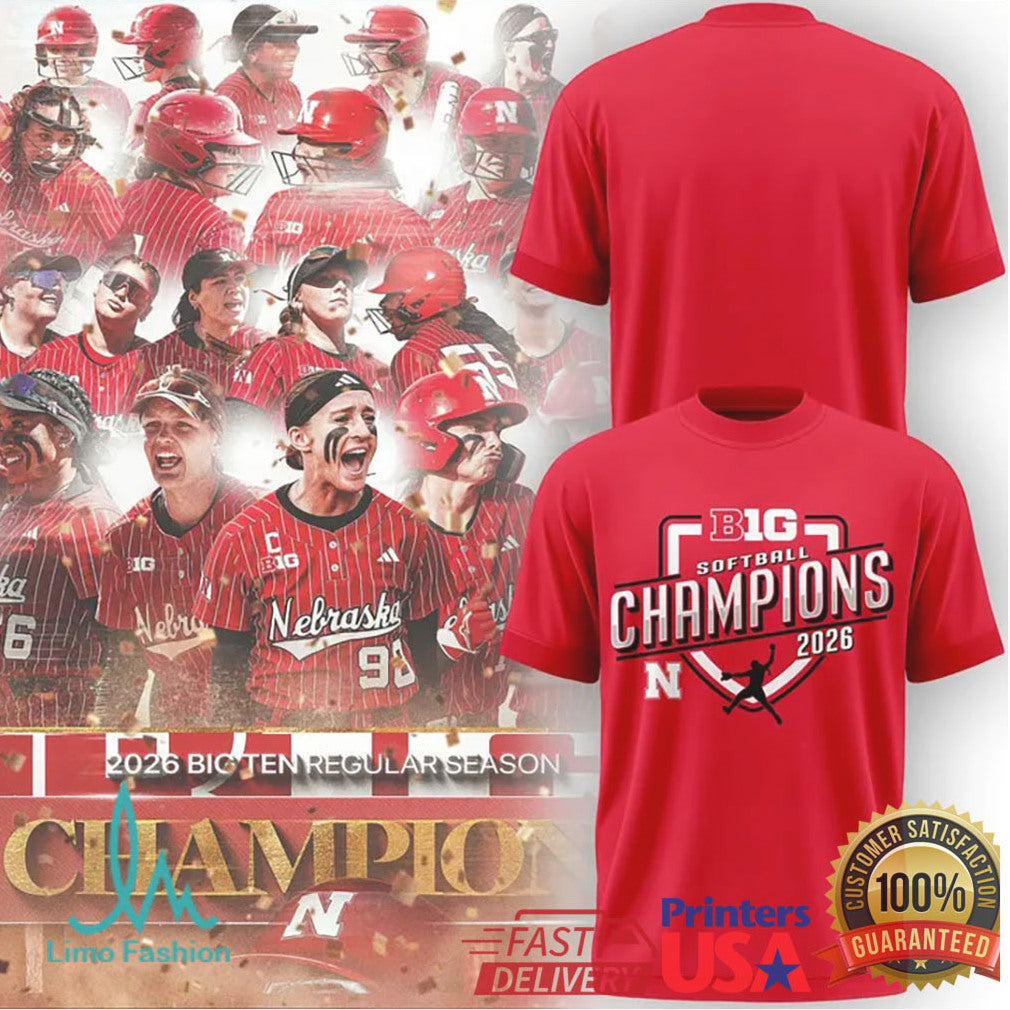 Nebraska Cornhuskers 2026 Big Ten Regular Season Softball Champions T Shirt - Limotees LLC