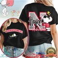 Nebraska Cornhuskers Snoopy Joe Cool Glitter Varsity T Shirt - Limotees LLC